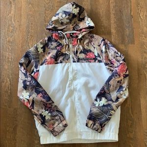 Flower Print Slim Fit Windbreaker